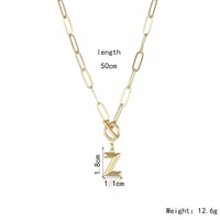 Toggle Clasp Initial Letter Necklaces For Women Stainless Steel Chain Thick OT Buckle Necklace Birthday Jewelry Gift BFF 2023 - Image 6