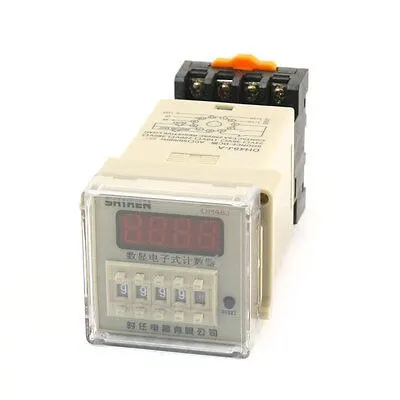 

DC 12V 1-9999(x1 x10 x100) Adjustable 30cps DH48J Digital Display Counter Relay