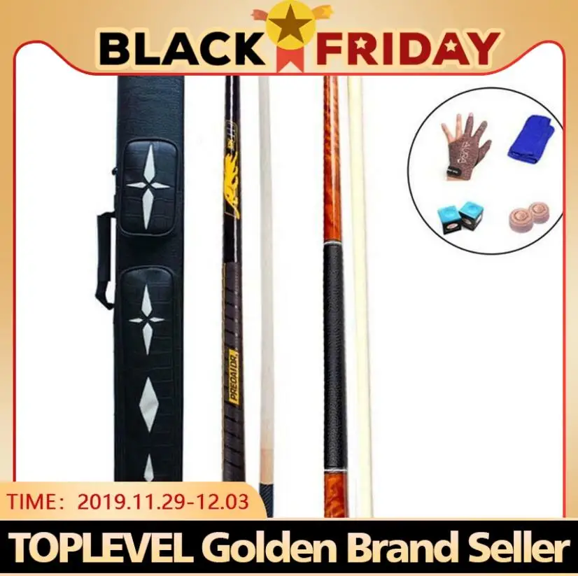 

PREOAIDR 3142 8K4 8 Pieces Wood Laminated Technology Shaft Billiard Pool Cue+BK3 Punch Jump Cue+Pool Cue Case+Glove+Gifts Set