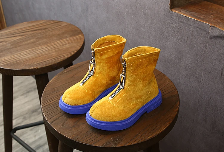 CYSINCOS Children Boots Girls Yellow Casual Sports Students Children Boots Fall New Fashion Black Boots Boys Boots