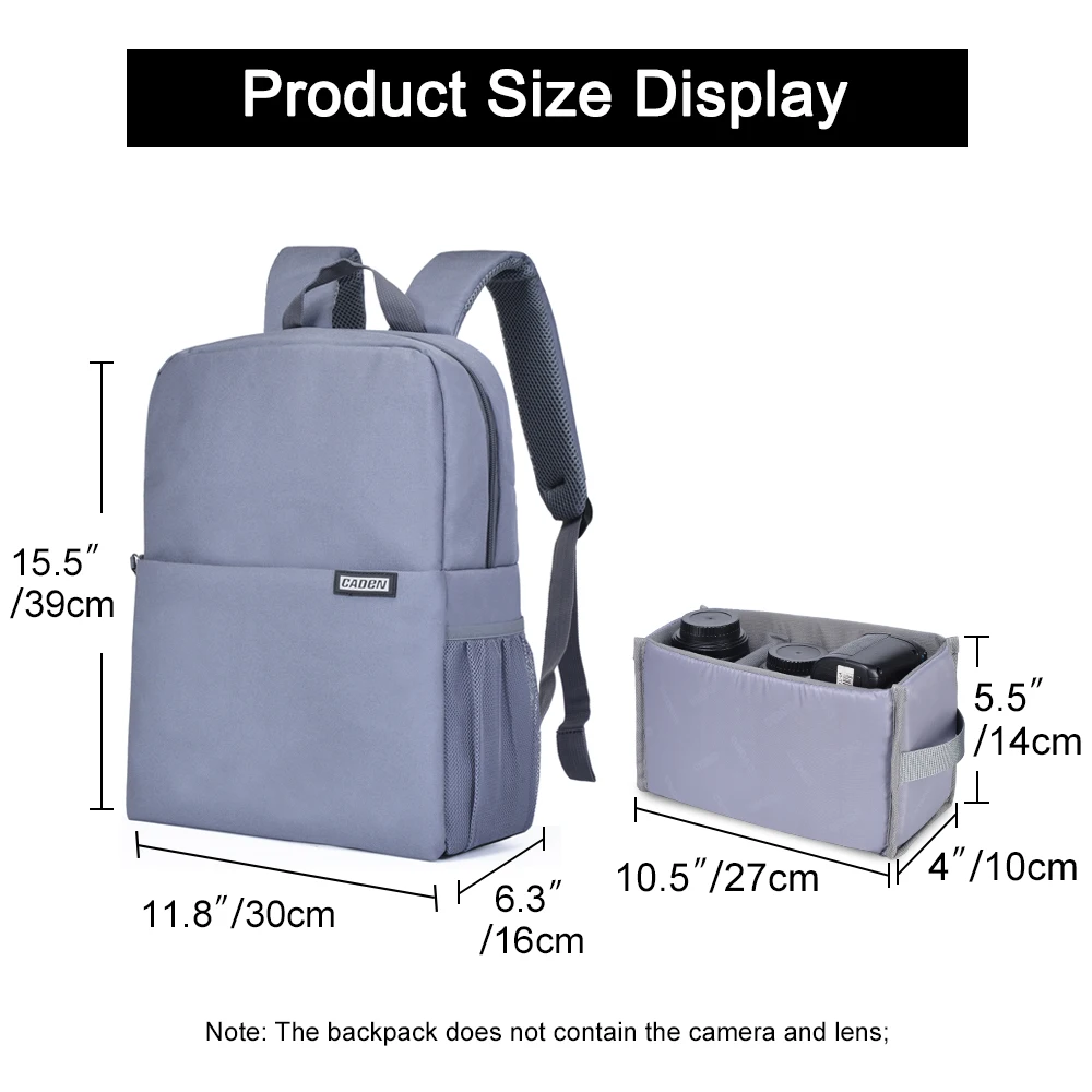 CADeN DSLR Camera Backpacks Professional Wear-resistant Large Bags For Canon Nikon Sony Cameras Lens Laptop Outdoor Travel Bags