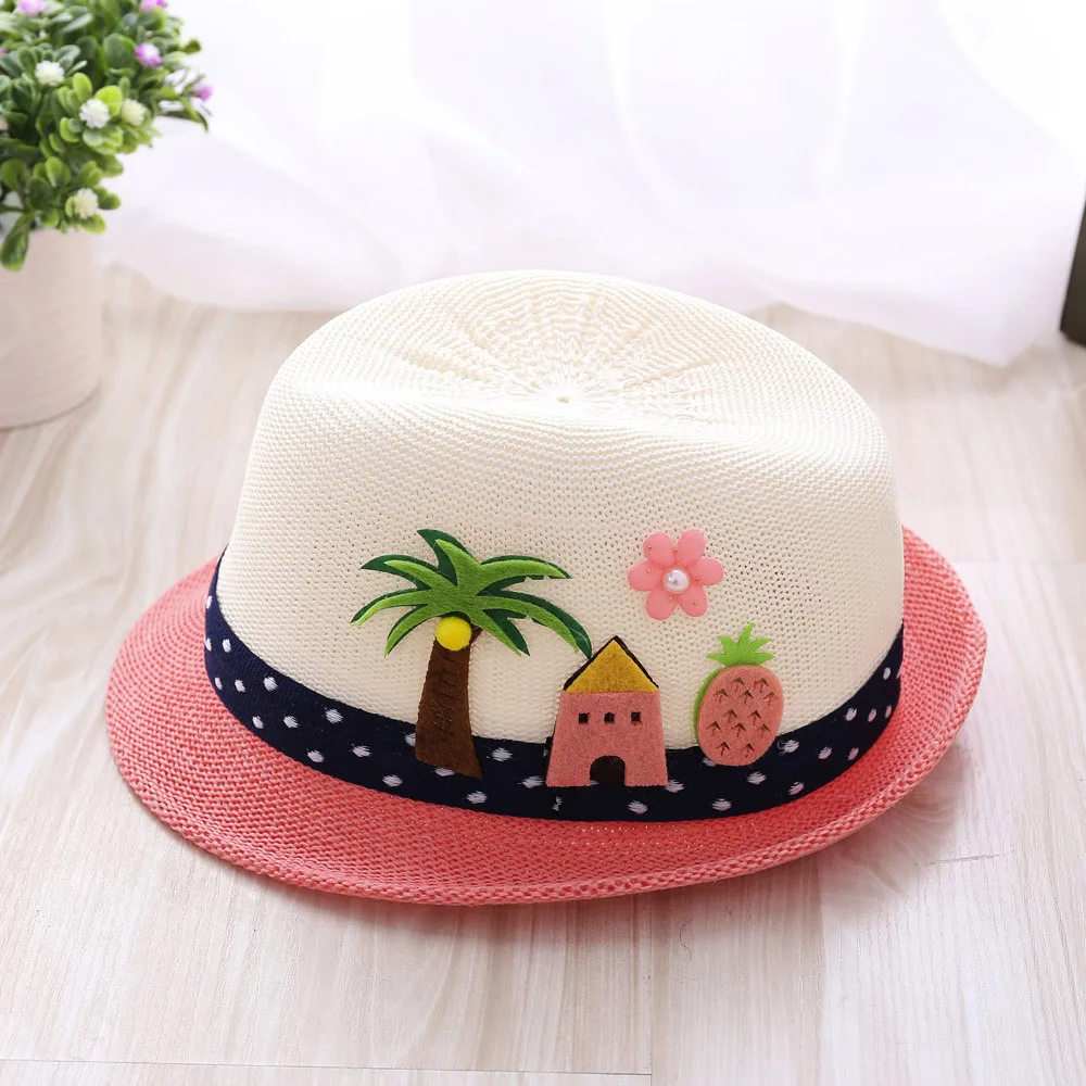 Boys and girls jazz hat embroidered coconut tree Toddler Infant Sun Cap Outdoor Baby Girls/Boys Hat Jazz Cap For Baby 