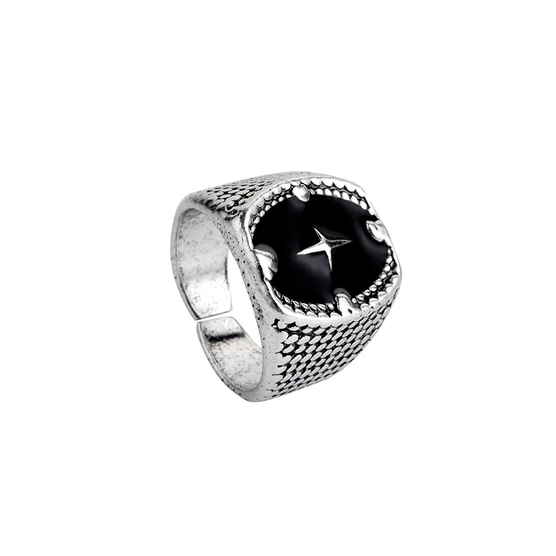 

Personality Men's and Women's Rings Fashion Style Ring Drop Oil Cross Ring Cross Ring Adjustable Anchor Jewelry for Male Female