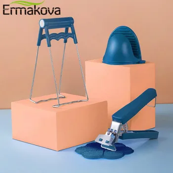 

ERMAKOVA 6 Pcs Multifunctional anti-scalding clip set take bowl clip tray device silicone insulation mat kitchen tool