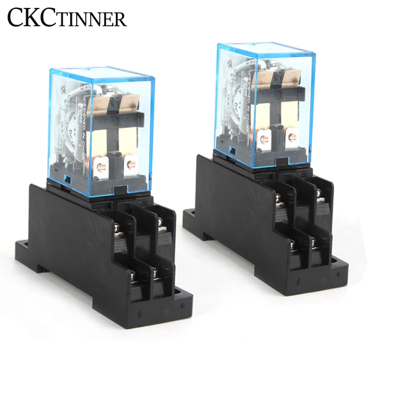 Intermediate Relay HH62P LY2NJ 10A Micro Small Electromagnetic Relay AC/DC12V24V AC110V 220V 380V With 8 pins Socket base PTF08A