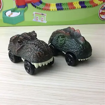 

Dinosaur Track Cars Compatible with Magic Tracks and Neo Tracks Light Up Racing Track Accessories with 3 Flashing LED Lights