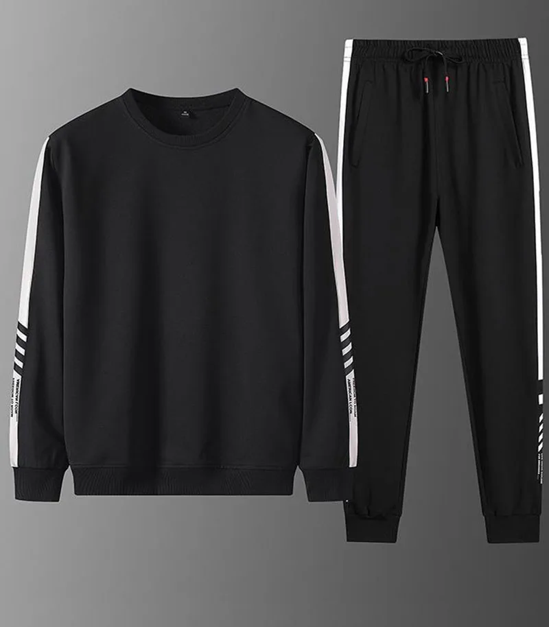 

Casual Men Tracksuit 2 piece set Sports Joggers Sweatpants Men's set Long Sleeve Pullover Outfit Sportswear