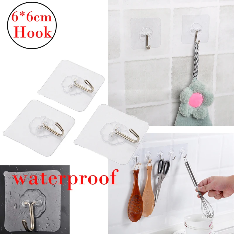 Прозрачный крючок на присоске для дома кухни ванной прочный органайзер хранения