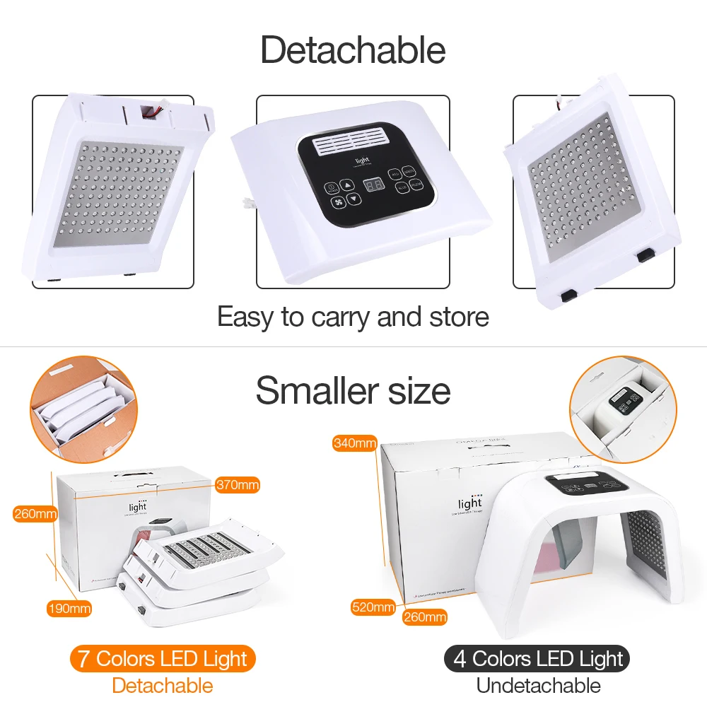  Professional Photon PDT Led Light Facial Mask Machine 7 Colors Acne Treatment Face Whitening Skin R - 33011799864