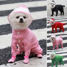 

Dog Jumpsuit Raincoat Four-Legged All-Inclusive Hooded Waterproof Dog Clothing Small Dog Cat Rain Coat Pet Clothes Raining Coat