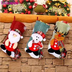 Рождественский чулок мини-носок Санта Клаус Снеговик Олень рождественские конфеты подарочная сумка Дерево Висячие украшения для дома