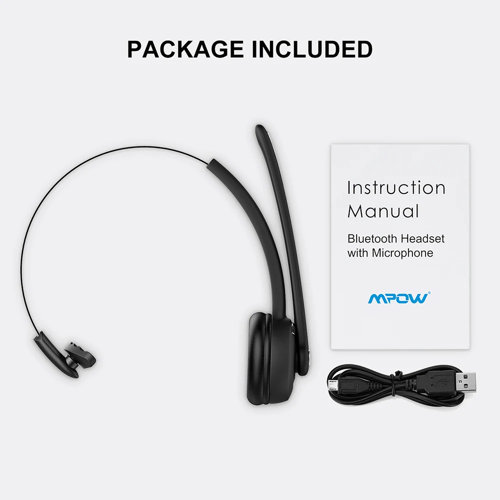 2 шт Mpow MBH15 беспроводные наушники Bluetooth гарнитура с 12 часами разговора для компьютера скайп водитель автомобиля колл-центр скайп