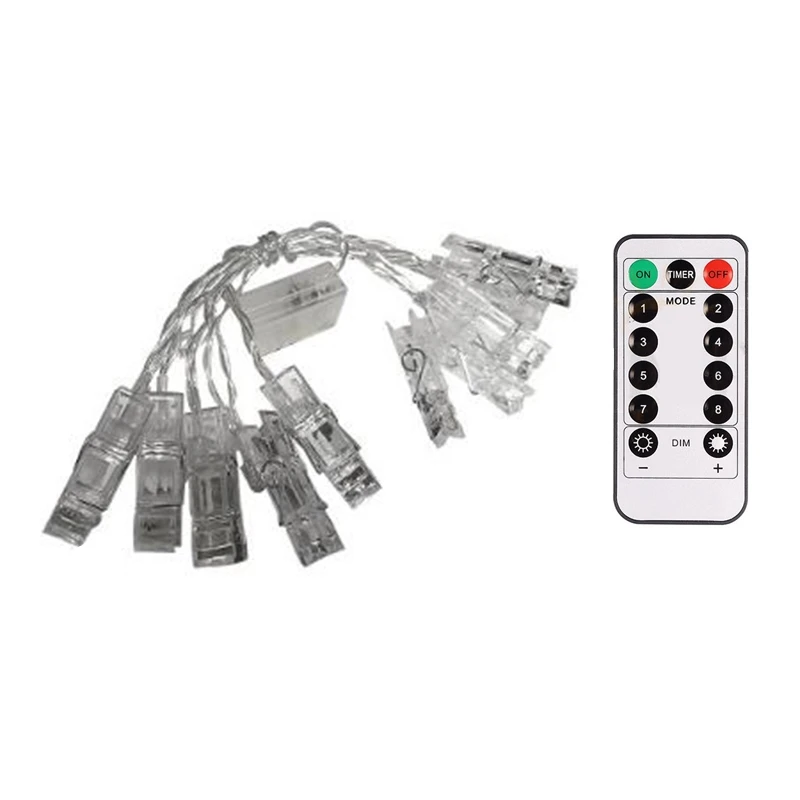 

USB LED String Lights 20LED Photo Clip Fairy Lights Outdoor Battery Operated Garland Xmas Decoration ,Warm White