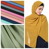 2022 mode solide en mousseline de soie foulard musulman femmes instantanée Hijab foulard islamique foulards châle et Wrap foulard arabe kopftuch ► Photo 2/6