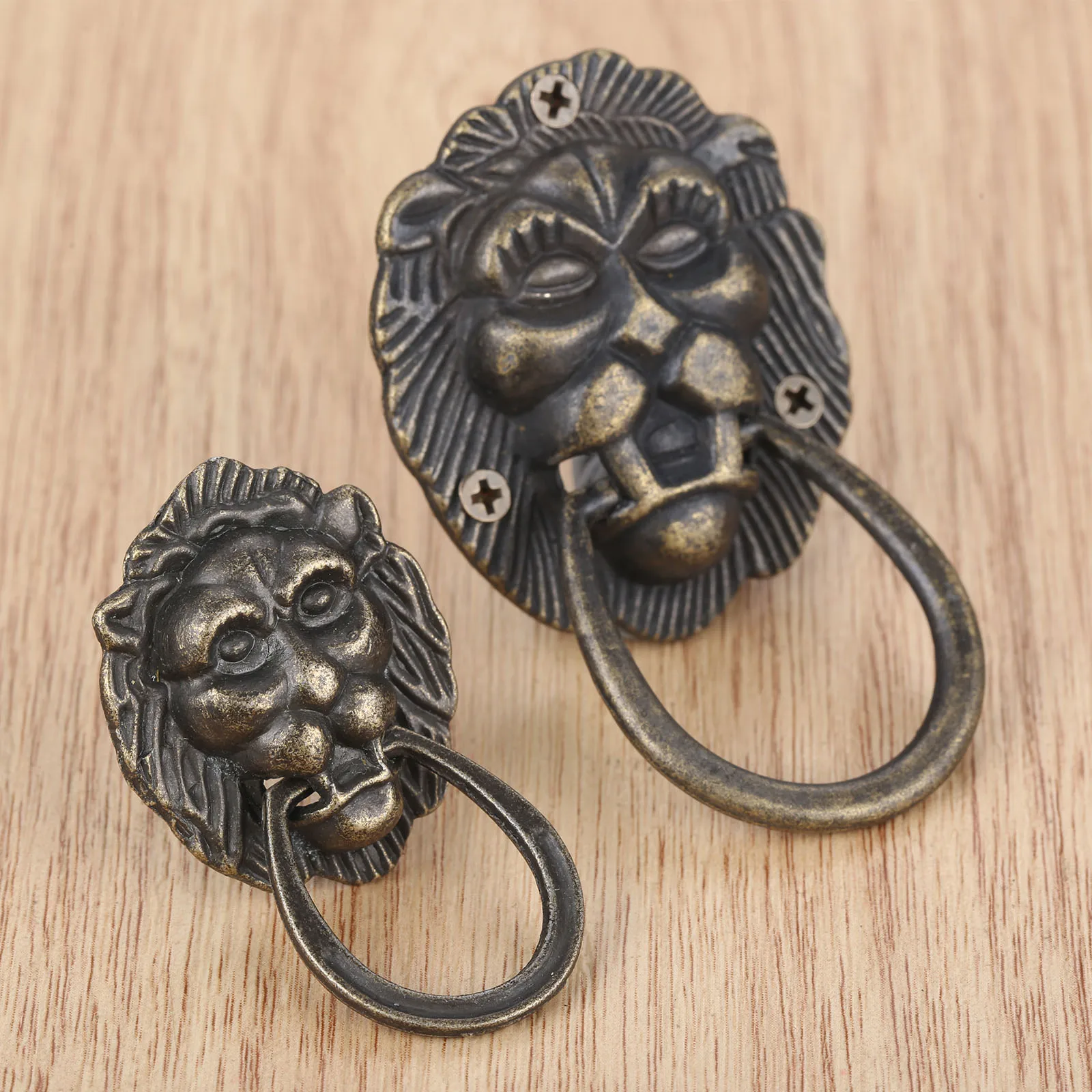 Lion Head Antique Handle Pull Knobs Furniture Door Handle Zinc Alloy