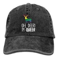 Oh Deer I'm queerр& iexcl; джинсовая кепка регулируемая Женская Бейсболка для серфинга