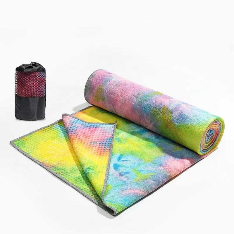 GloryStar одеяло для йоги с принтом Tie-dye, силиконовое нескользящее утолщенное Впитывающее пот полотенце для йоги, одеяло из сверхтонкого волокна