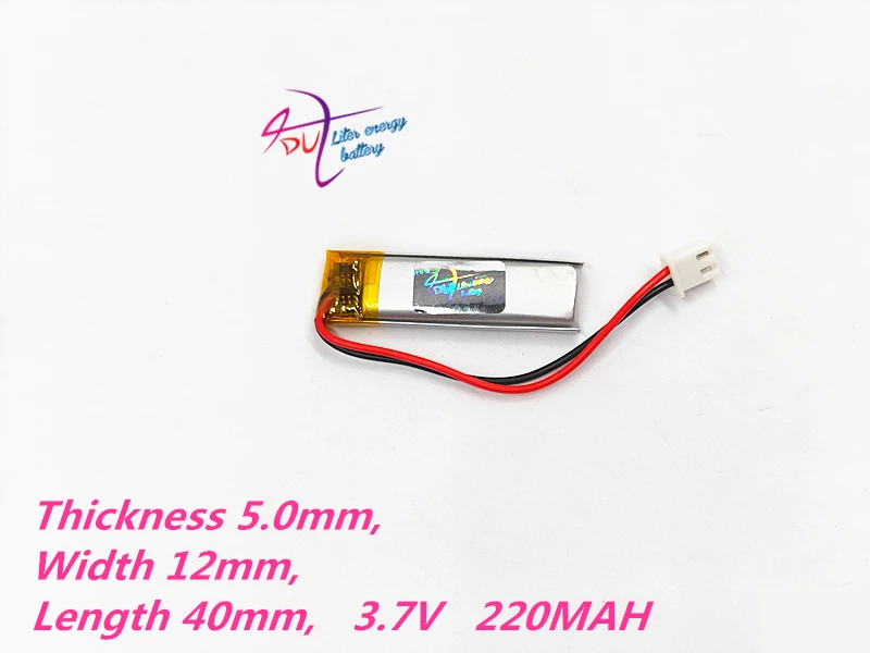 JST XH 2 54 мм 3 7 В 220 мАч 501240 литий полимерный LiPo аккумуляторная батарея для Mp3
