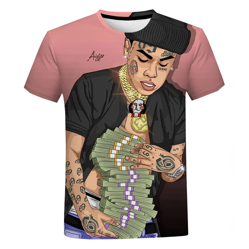 Camisa de manga curta do hip hop