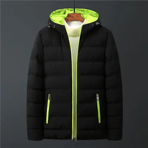 Новые мужские зимние куртки, пальто для мужчин с капюшоном, Толстая Теплая Повседневная мужская куртка, модная уличная Мужская куртка, парка для улицы - Цвет: Зеленый