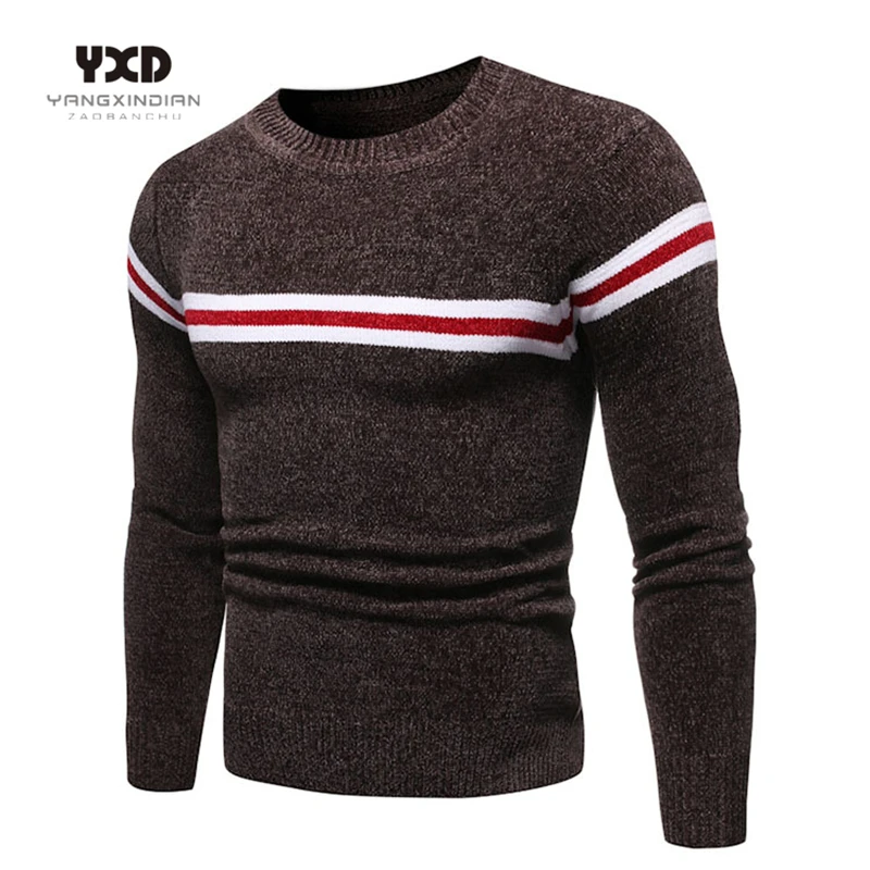 New Brand Mens clothes Man Sweater Pullover Men Clothing Mans Sweaters Jumper Men Fashion Striped Warm Knitted Sweater Pullovers embroidery knitted pullover jumper streetwear men s clothing warm sweaters casual sweaters winter hip hop knit sweater for men