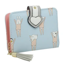 Summer Cartoon Girls Mini Short Clutch Wallet Cute Women Money Organizer Fashion Small Cheap Purse Short Coin Card Holder