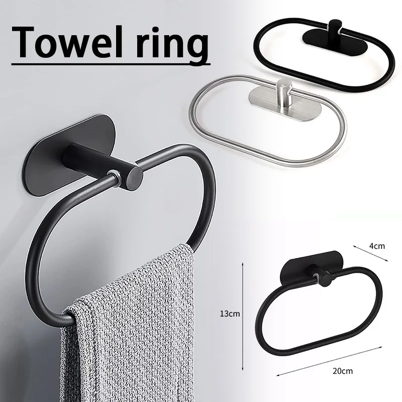 

Hot Sale Oval Towel Ring Stainless Steel Hanger Towel Rail for Bathroom Kitchen Accessorie Wall Mounted Hand Towel Rack Bathroom
