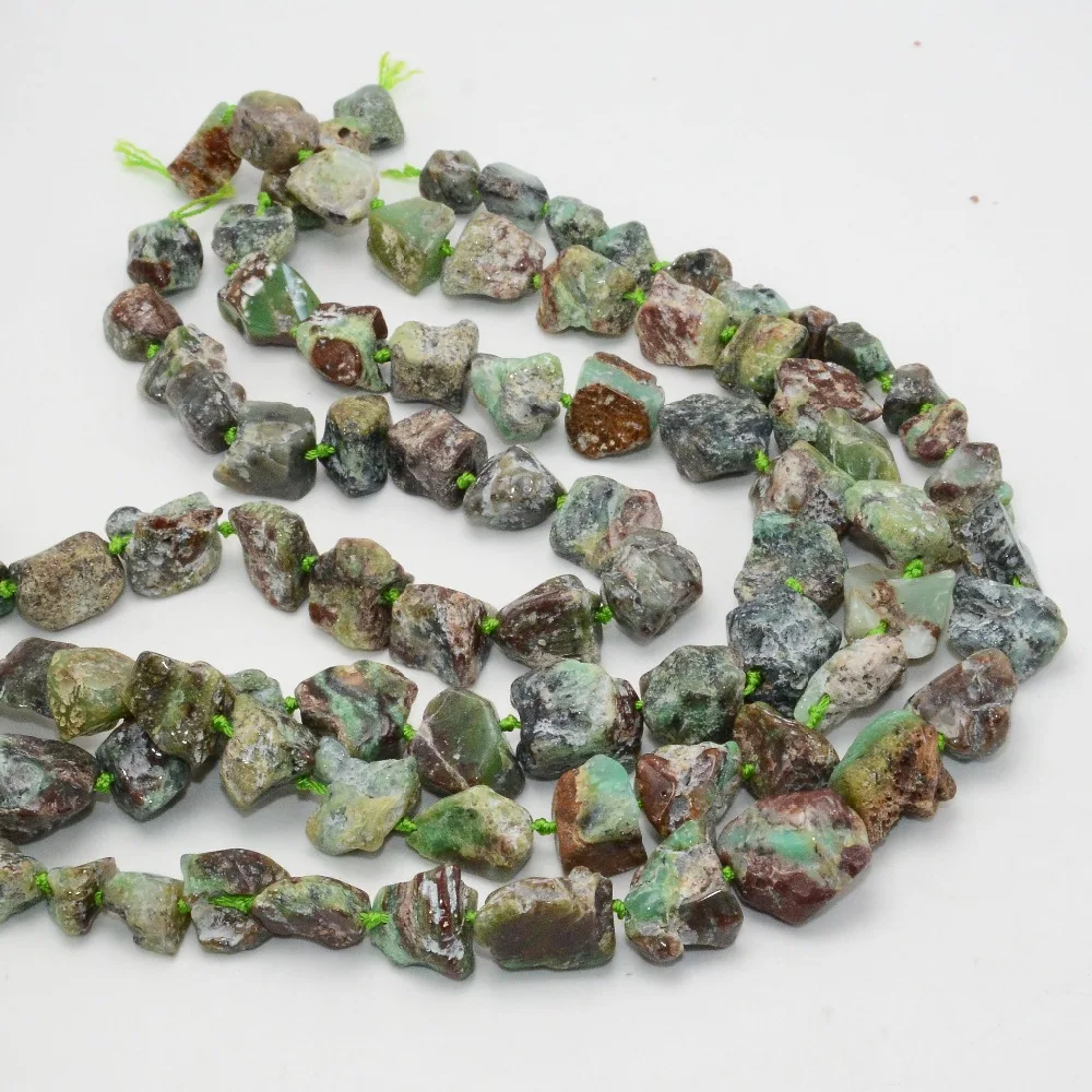 Натуральное простое качество Chrysoprase сушильное ожерелье из необработанных кусочков бисера ожерелье 12-16 мм