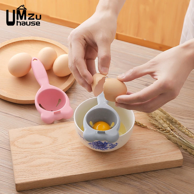 Cute Egg White Yolk Separator Holder Kitchen Cake Tools Clear Liquid Filter Gadget Dinner Cooking Sieve Divider Portable Storage egg beater eggshell separator egg shell opener egg separator egg piercer