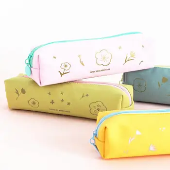 

Adeeing Pencil Bag Thicken Large Capacity Cherry Blossom Pattern Canvas Pencil Case d18