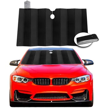 

Car Windshield Sun Shade,Front Window Car Sun Shade-Blocks UV Rays Sun,Foldable Sun Reflector,Easy to Use (Black+Silver)