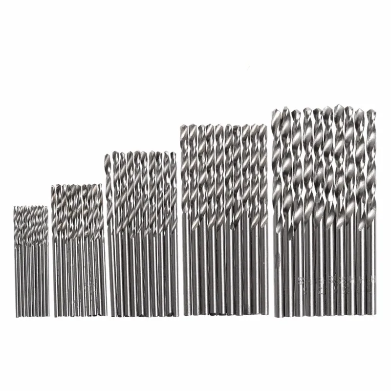 

1 Set 50Pcs High Speed Steel Titanium Plated Twist Drill Bit Set Tool 1/1.5/2/2.5/3mm