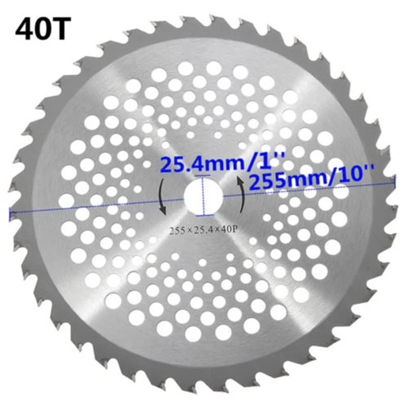 

1* New Arrival Blade Disc 10inch 40T Teeth Carbide Tip Blade For Brush Cutter Trimmer Weeder Bore 25.4mm High Hardness