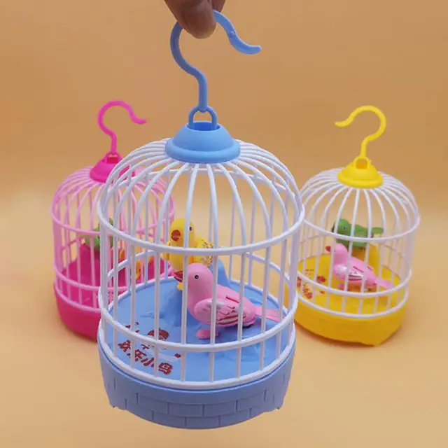 Electronic Birds Cage Toy Battery-operated Accessory Long Battery Life Singing Birds Cage Toy for Parents 6