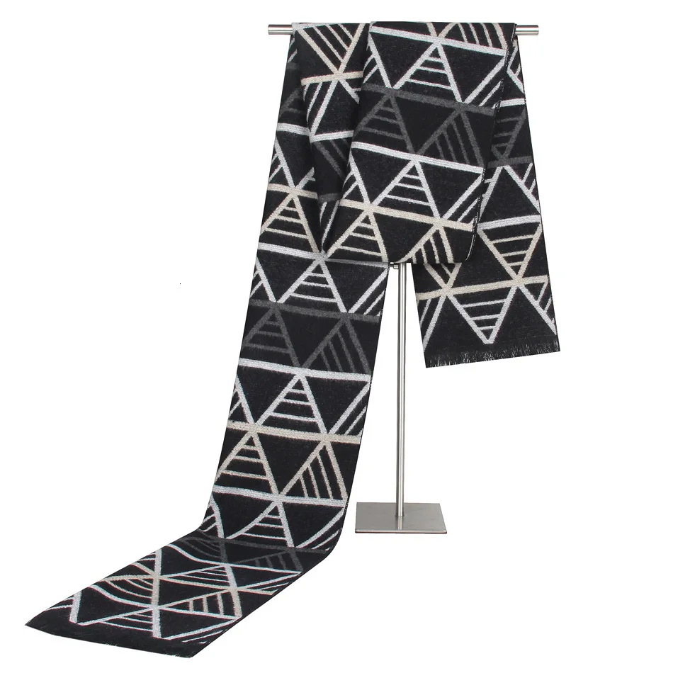 Man Scarf Business Affairs Leisure Time Man Scarf Quinquagenarian Pull Down Triangle Stripe Scarf - Цвет: LS0141-2
