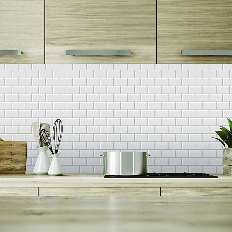 Promotion! Peel and Stick Backsplash 10X10 Inch Removable 3D Subway Wall Tiles (Pack of 4) for Kitchen or Bathroom | Дом и сад