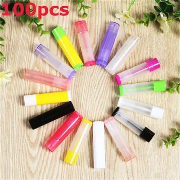 

100pcs(5g) Lipstick Tube DIY Lip Balm Containers Empty Or Color Cosmetic Containers Lip Balm Container Clear Travel Bottles