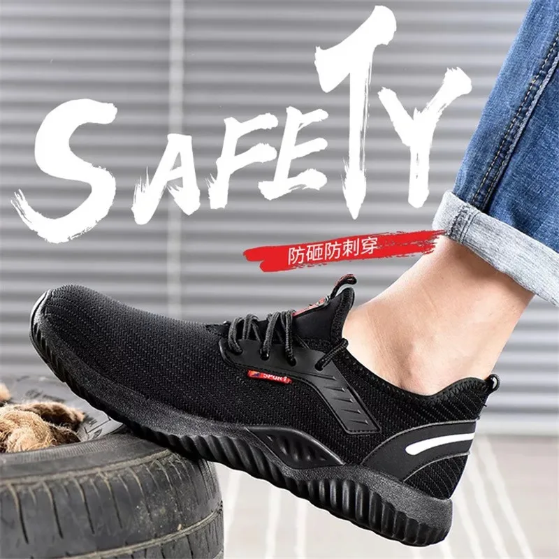 DEWBEST/ защитная обувь; мужские легкие рабочие кроссовки унисекс со стальным носком; дышащие износостойкие модные ботинки