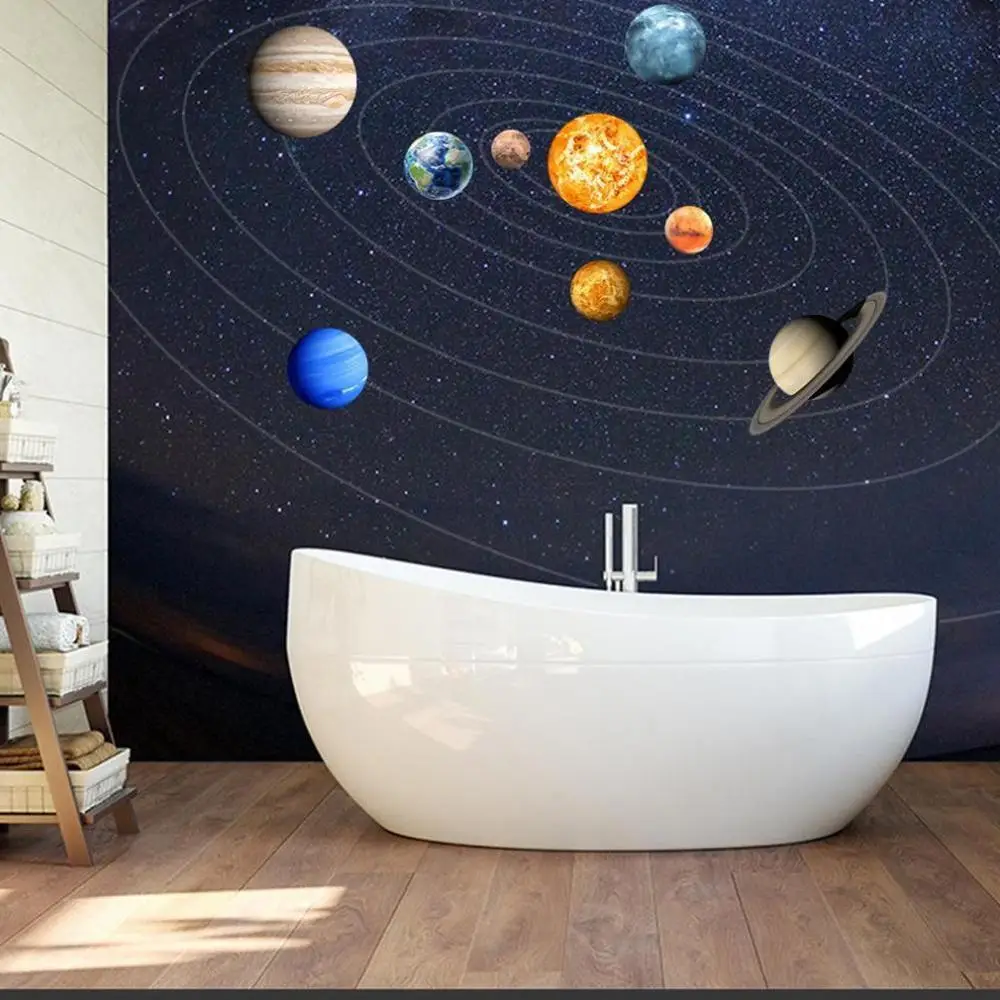 Светится в темноте солнечная система Наклейка на стену s 9 Planets наклейка для детской декора наклейка на стену светящийся стикер на стену