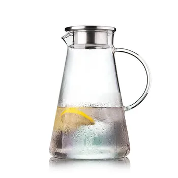 

1800Ml High Borosilicate Glass Cold Water Bottle Heat-Resistant Glass Water Bottle Large Capacity Juice Pot