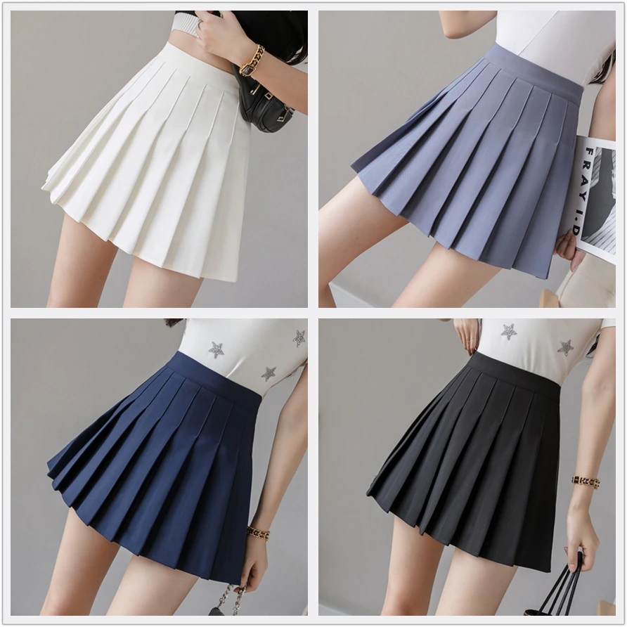 

Skirt Girls A Lattice Short Dress High Waist Pleated Tennis Skirt Uniform with Inner Shorts Underpants for Badminton Cheerleader