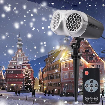 

Garden Light Lamp LED Snowflake Laser Projector White Snowstorm Stage Light Remote Control Waterproof Christmas Party Home Deco
