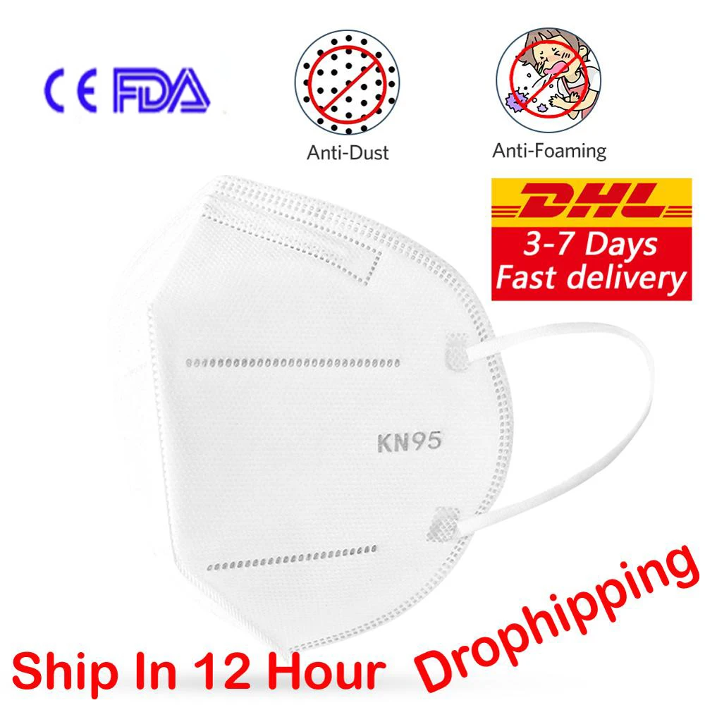 

N95 Dust Mask Antiviral KN95 CE Certificate Mouth Face Mask Anti-pollution KF94 FFP2 Mask DHL Fast Send