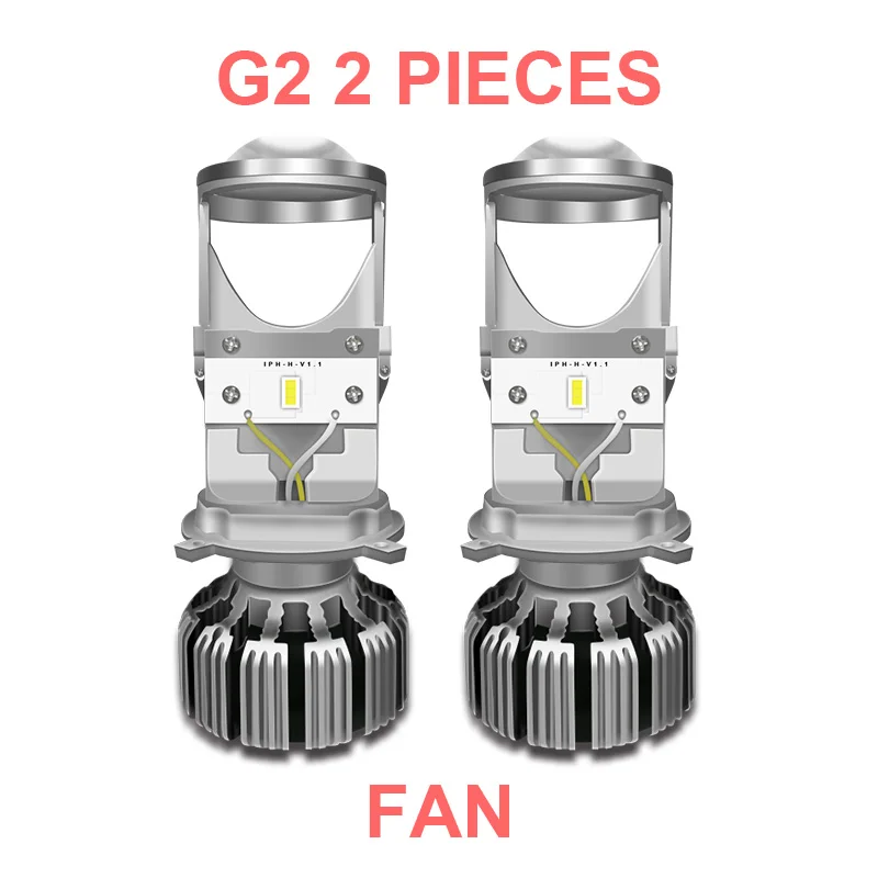 2 pieces with fan Стелла H4/9003/HB2 мини светодиодная линза лампа дальнего/ближнего света проектор автомобильный головной светильник лампы 6000k светильник для авто пожизненная Гарантия - Испускаемый цвет: 2 pieces with fan