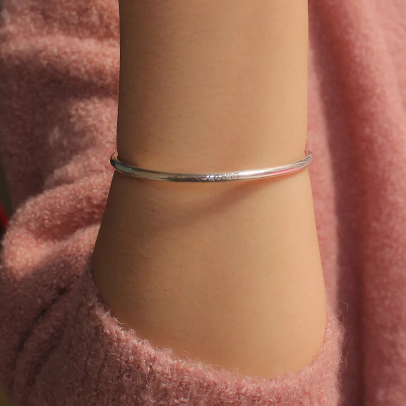 Trustdavis 1 шт. 925 Твердое Серебряные ювелирные изделия Простой английский улыбающееся лицо браслет подарок для девочек DA53