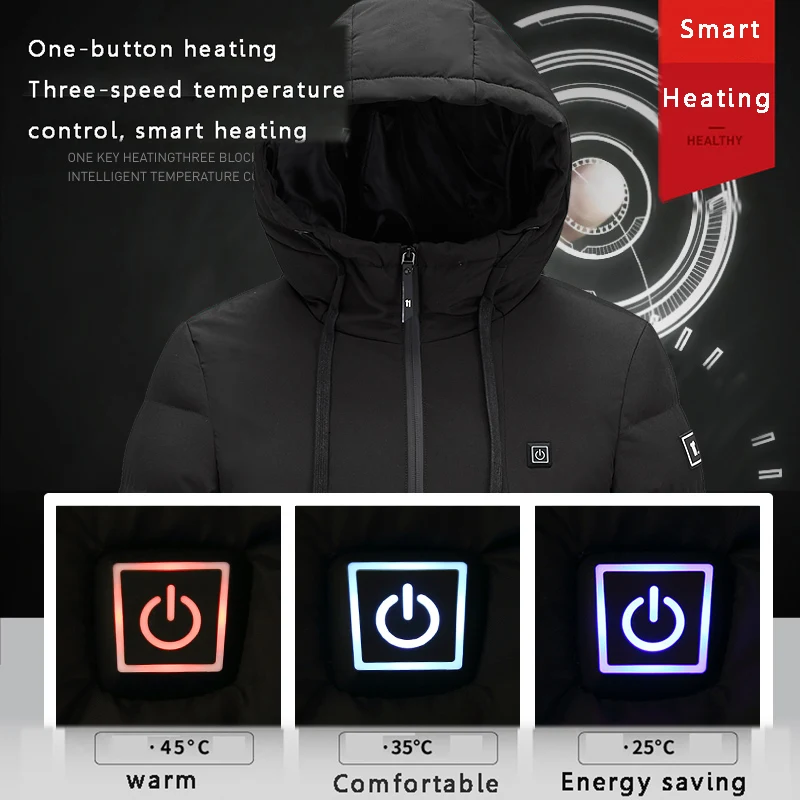 Mens Women Heated outdoor vest Coat USB Infrared Heating Hooded Jacket Electric Heated Clothing Wat