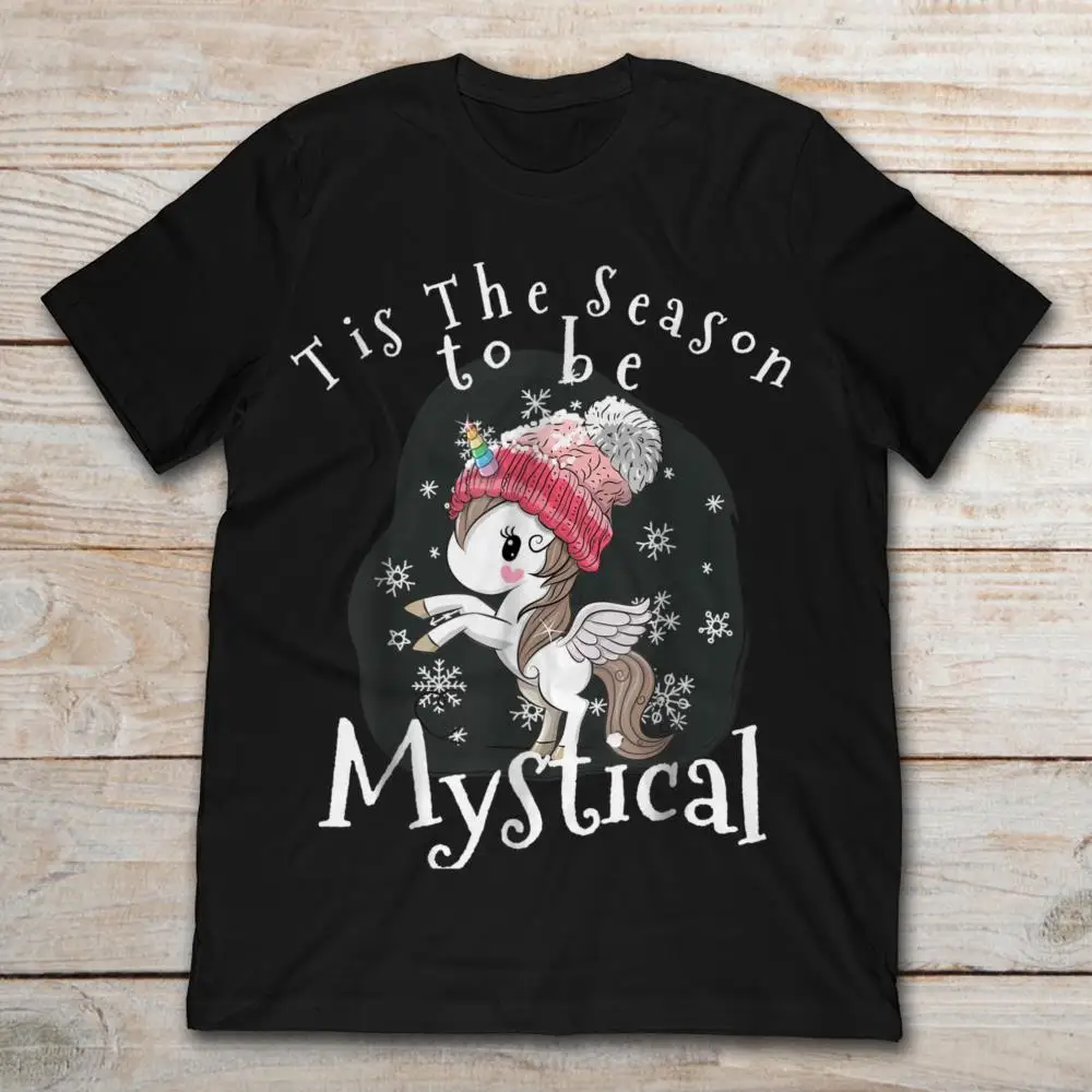T Is The Season To Be Mystical Tm Christmas Unicorn T-Shirt | Мужская одежда