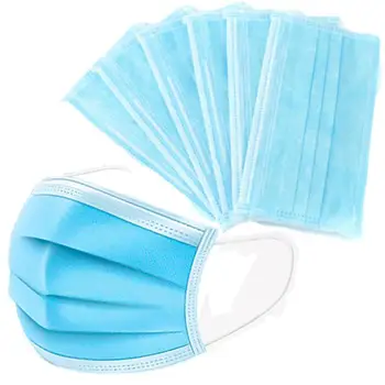 

10/30/50/100pcs Blue Prevent Bacteria Mouth face Mask Disposable Non-Woven 3-layer Filter Unisex Anti-dust Mouth Nose Proof Mask