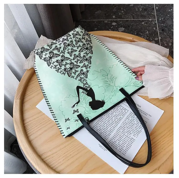 

2019 Summer New Style Sweet Ladies' PU Handbag Floral Print WOMEN'S Fashion Handbag Trend Shoulder Versatile Handbag