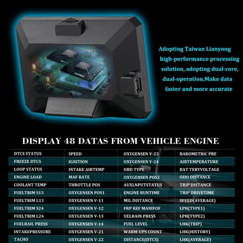 

P16 3Inch LCD HUD display OBD2 on-board computer for a car with a display Car Head Up Intelligent Displays projector Speed alarm